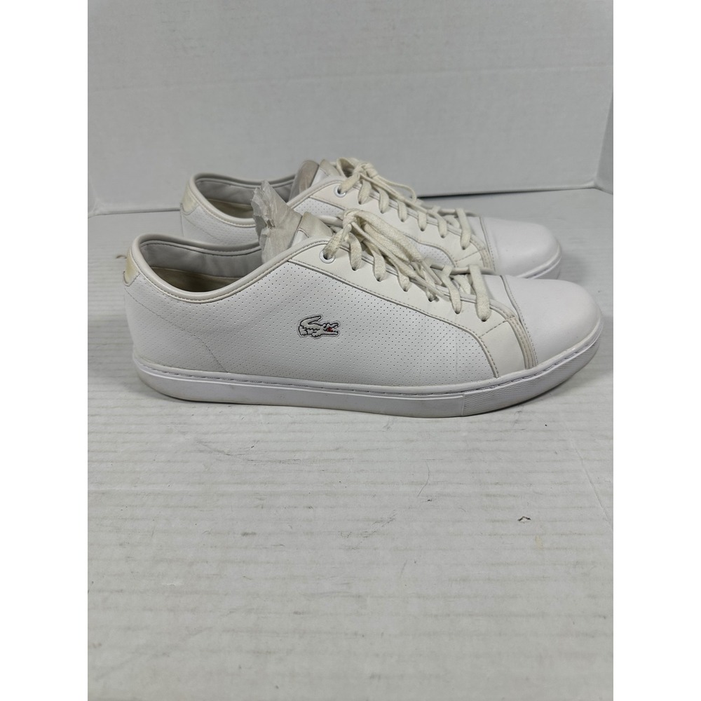 Lacoste Showcourt CTR SPM Mens White Leather Perforated Sneakers Size 13 022821G